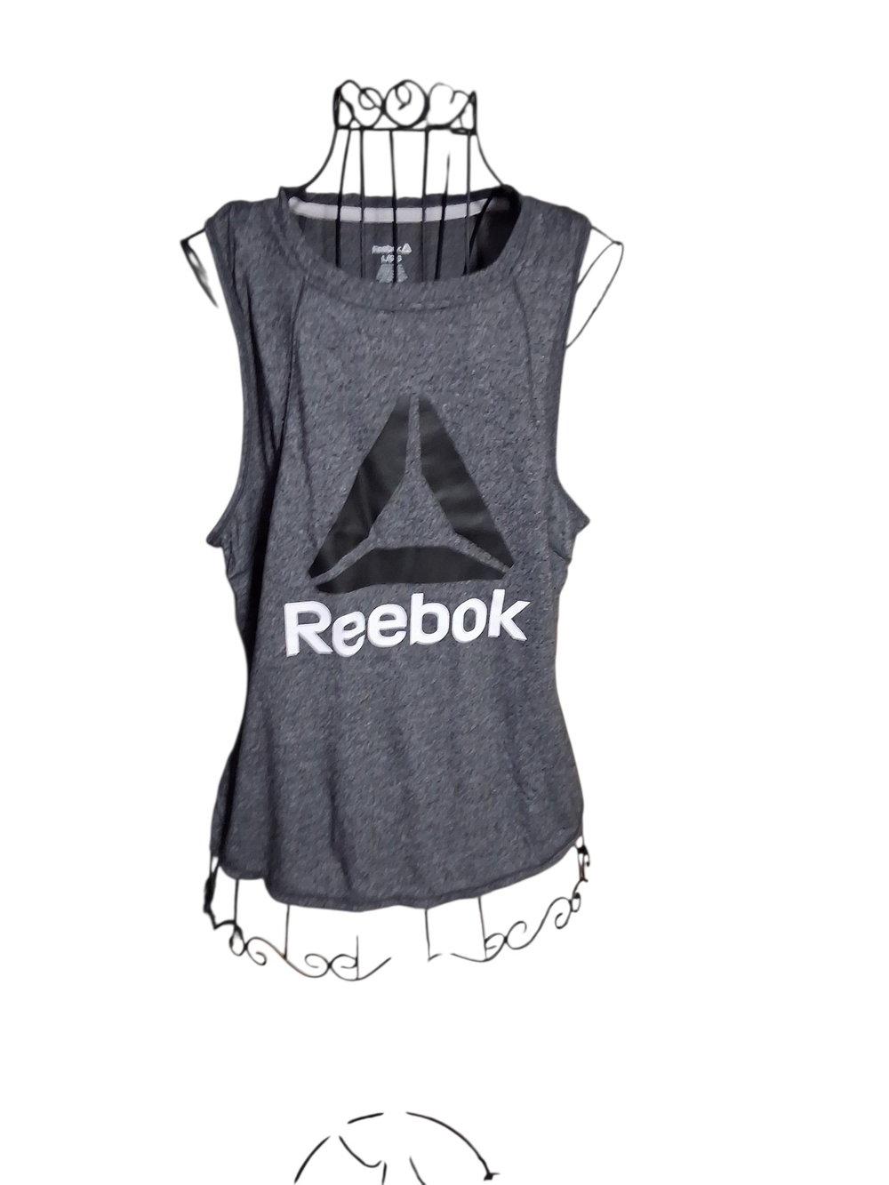 Reebok Women's Dark Gray Logo Muscle Tank